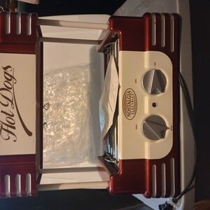 Nostalgia Electrics Hot Dog Roller Red and White